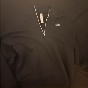 ALO Yoga Men's Zip-Up Black Sweater